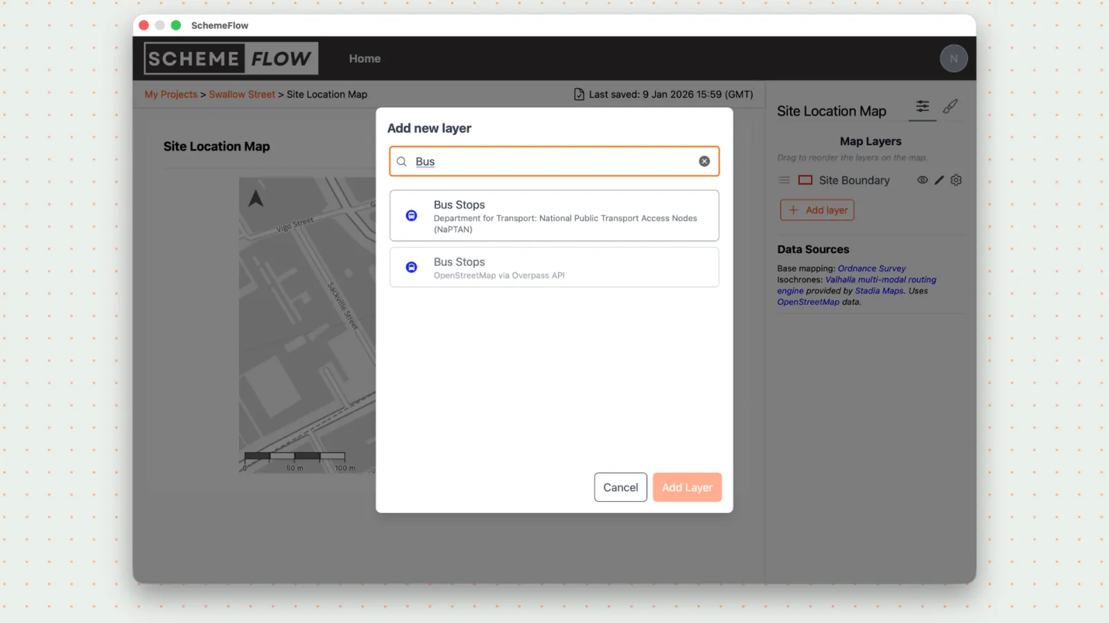 Selecting a data layer