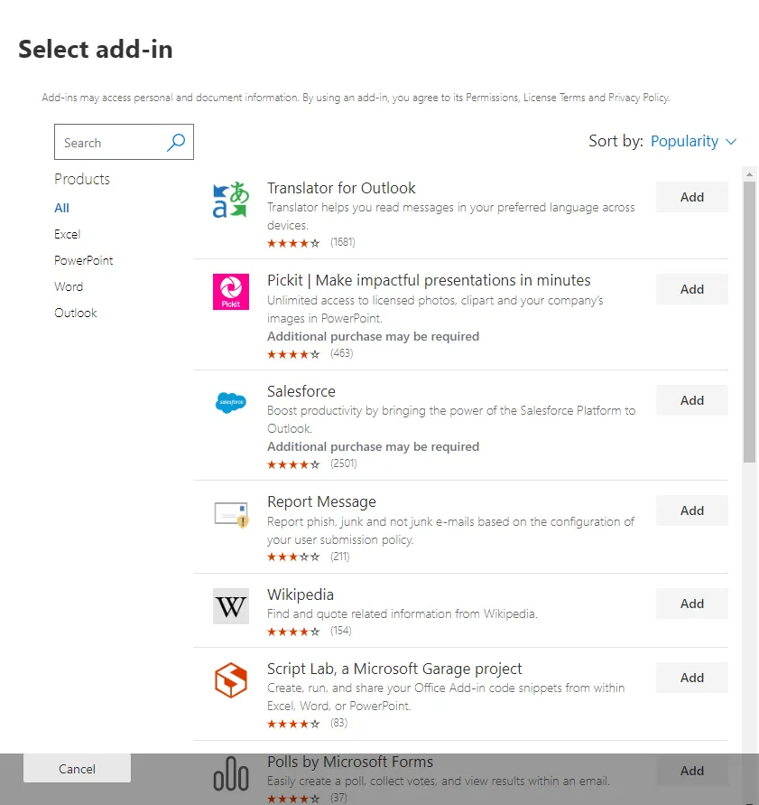 Choose from the Store option