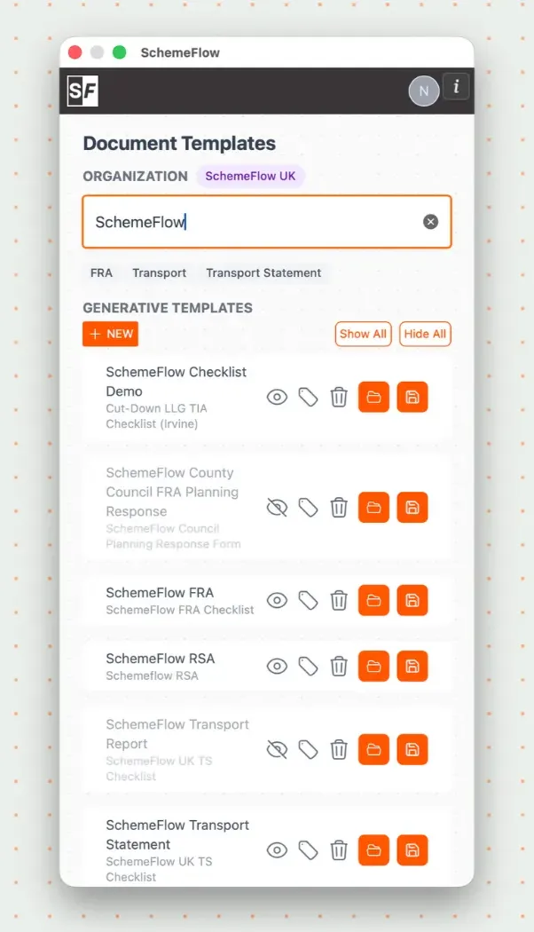 Template management options