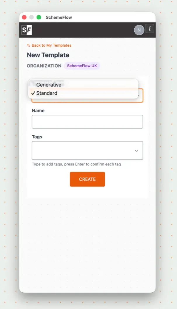 Choosing a template type